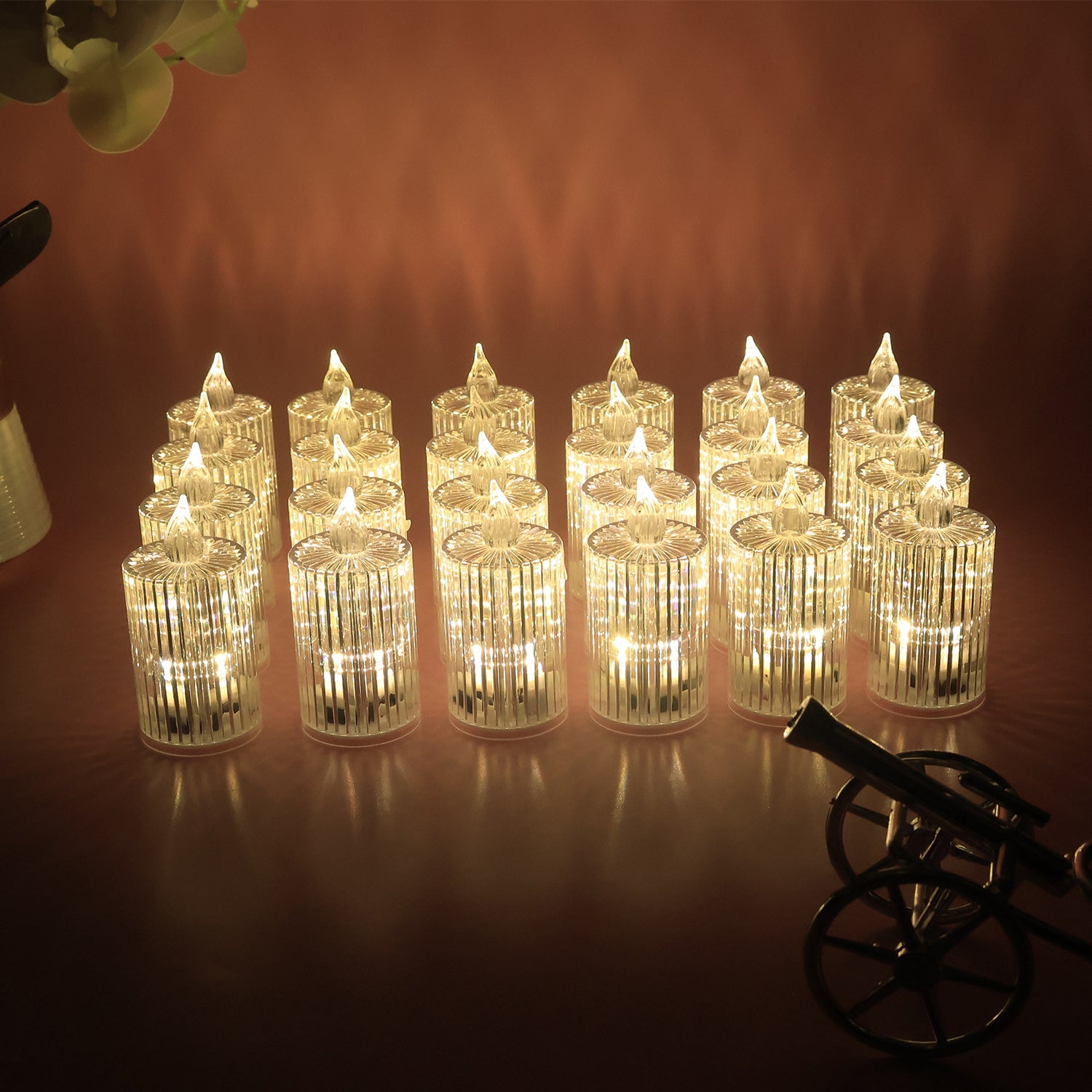 Set of 24 Smokeless LED Flameless Decorative Candles Set of 24 Smokeless LED Flameless Decorative Candles